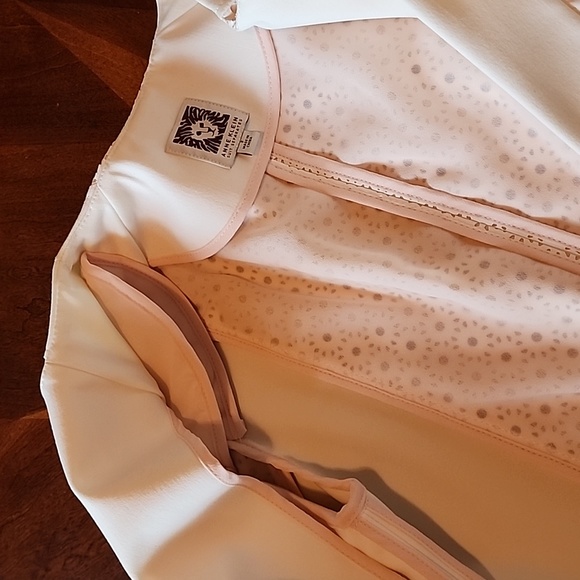 NWT Anne Klein Blazer Jacket size 2 cream color gold button closure - Picture 11 of 17